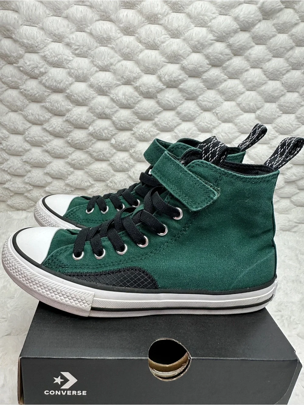 Converse Green High Top Slip-On Sneakers with Black Accents